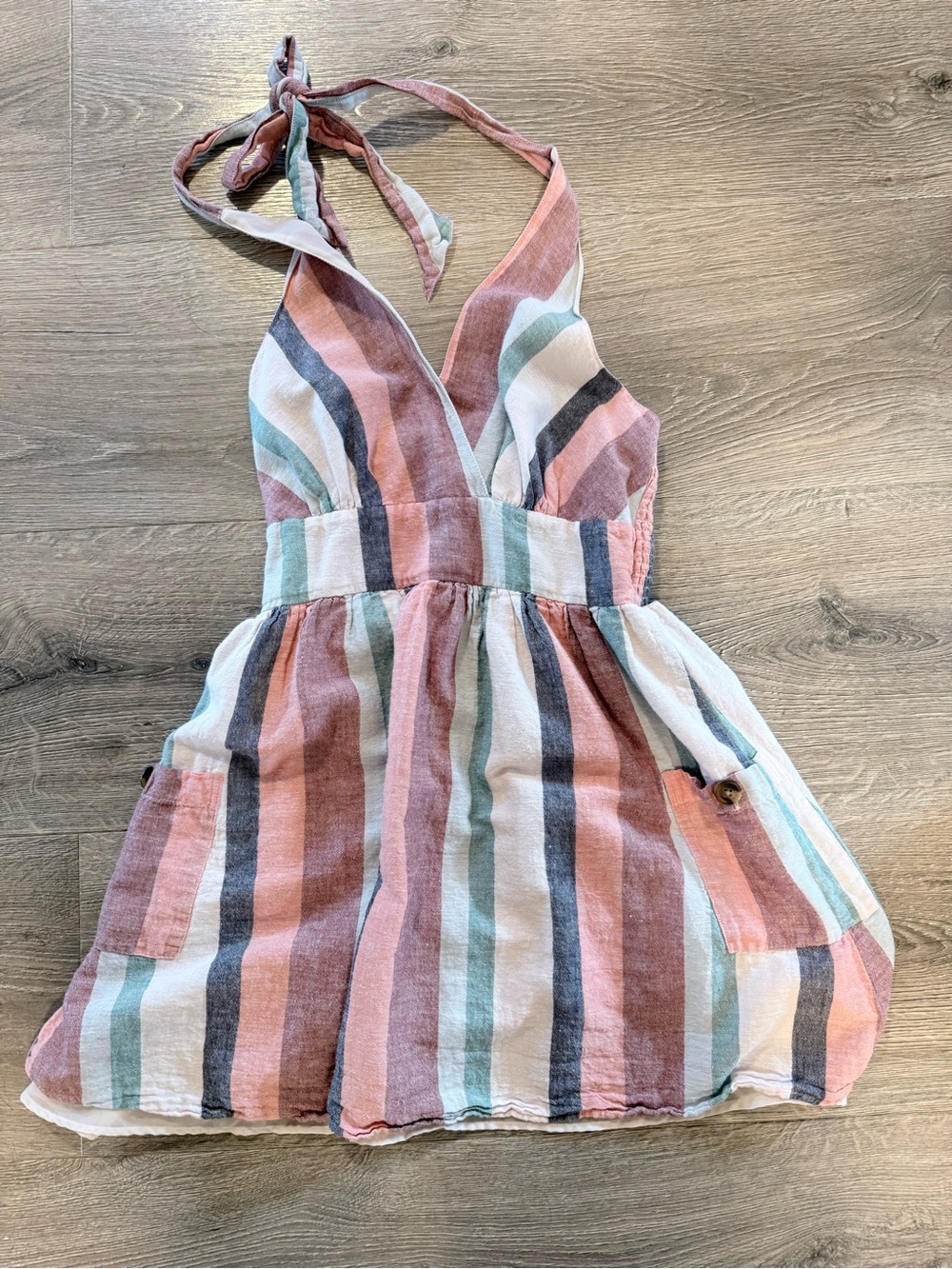 American Eagle Multicolor Striped Halter Dress